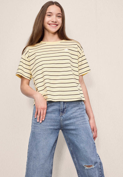 Older Girls Blue Ripped Wide Leg Jeans