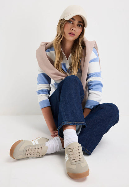 Womens Green Retro Stripe Trainers