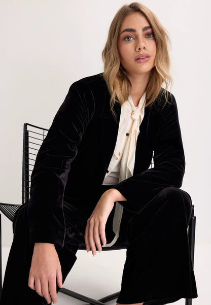 Womens Black Velvet Premium Blazer Jacket