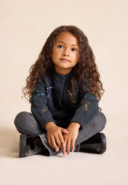 Younger Girls Grey Denim Stretch Bootcut Jeggings