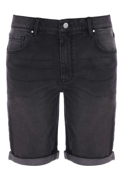 Mens Black Five Pocket Denim Shorts