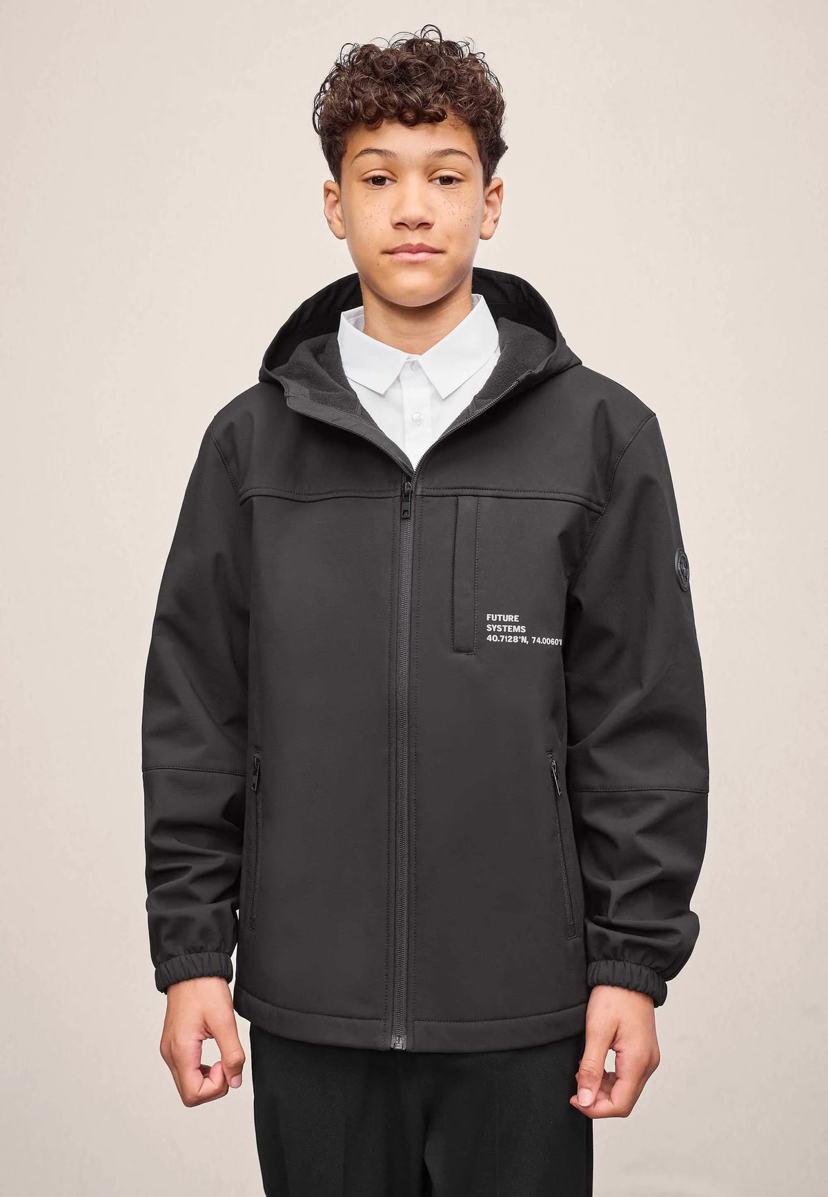 Older Boys Black Soft Shell Jacket