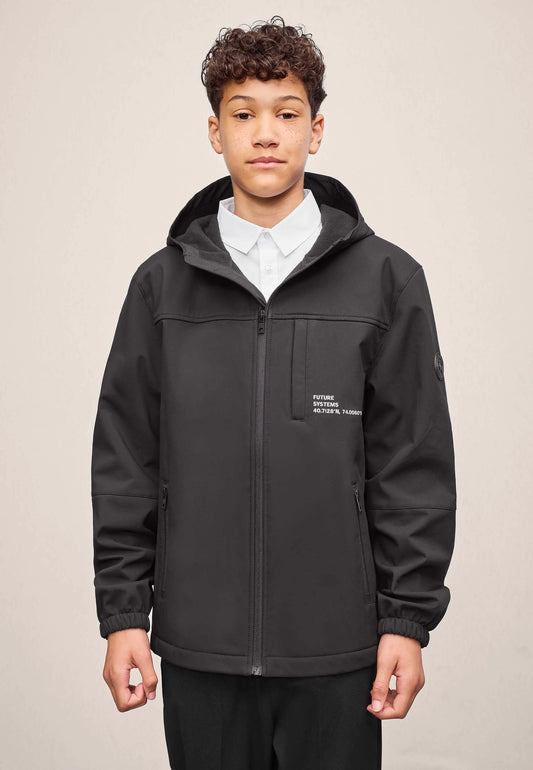 Older Boys Black Soft Shell Jacket