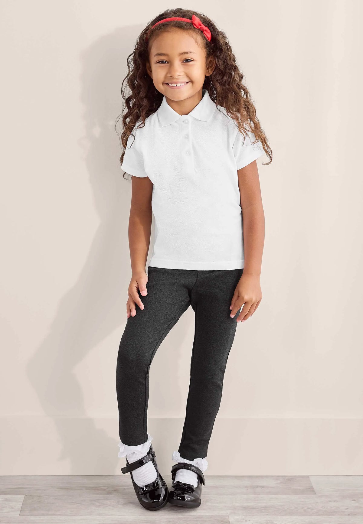 Girls Charcoal Grey Ponte School Trousers