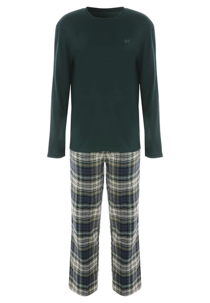 Older Boys Green Check Family Pyjama Set