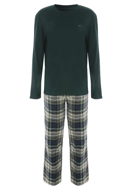 Older Boys Green Check Family Pyjama Set