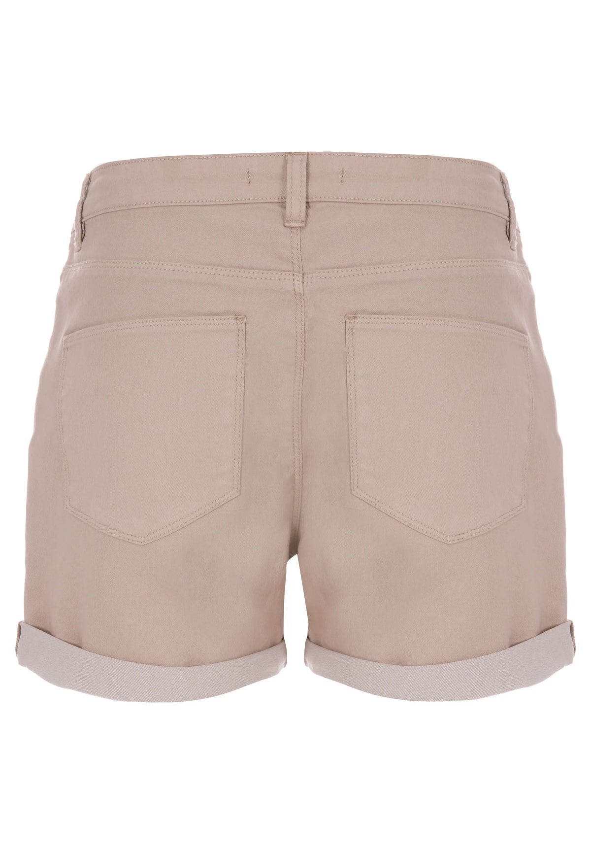 Womens Mocha Mid Length Denim Shorts