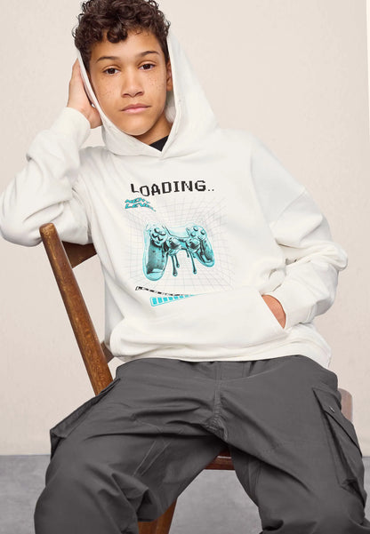 Older Boys Ecru Gaming Hoody