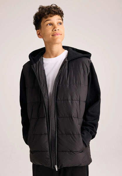Older Boys Black Hybrid Padded Jacket