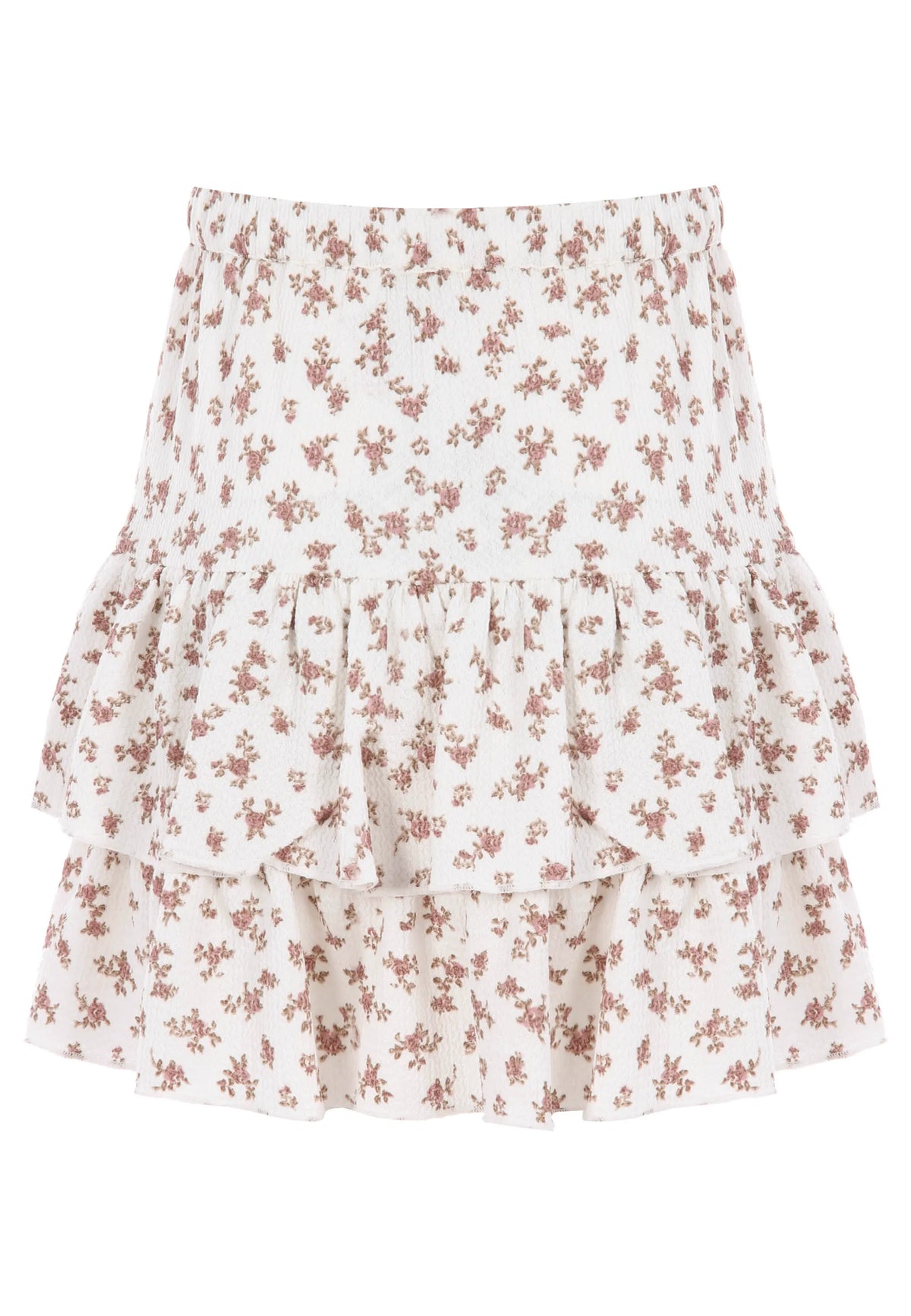 Older Girls White & Pink Floral  Ra-Ra Skirt