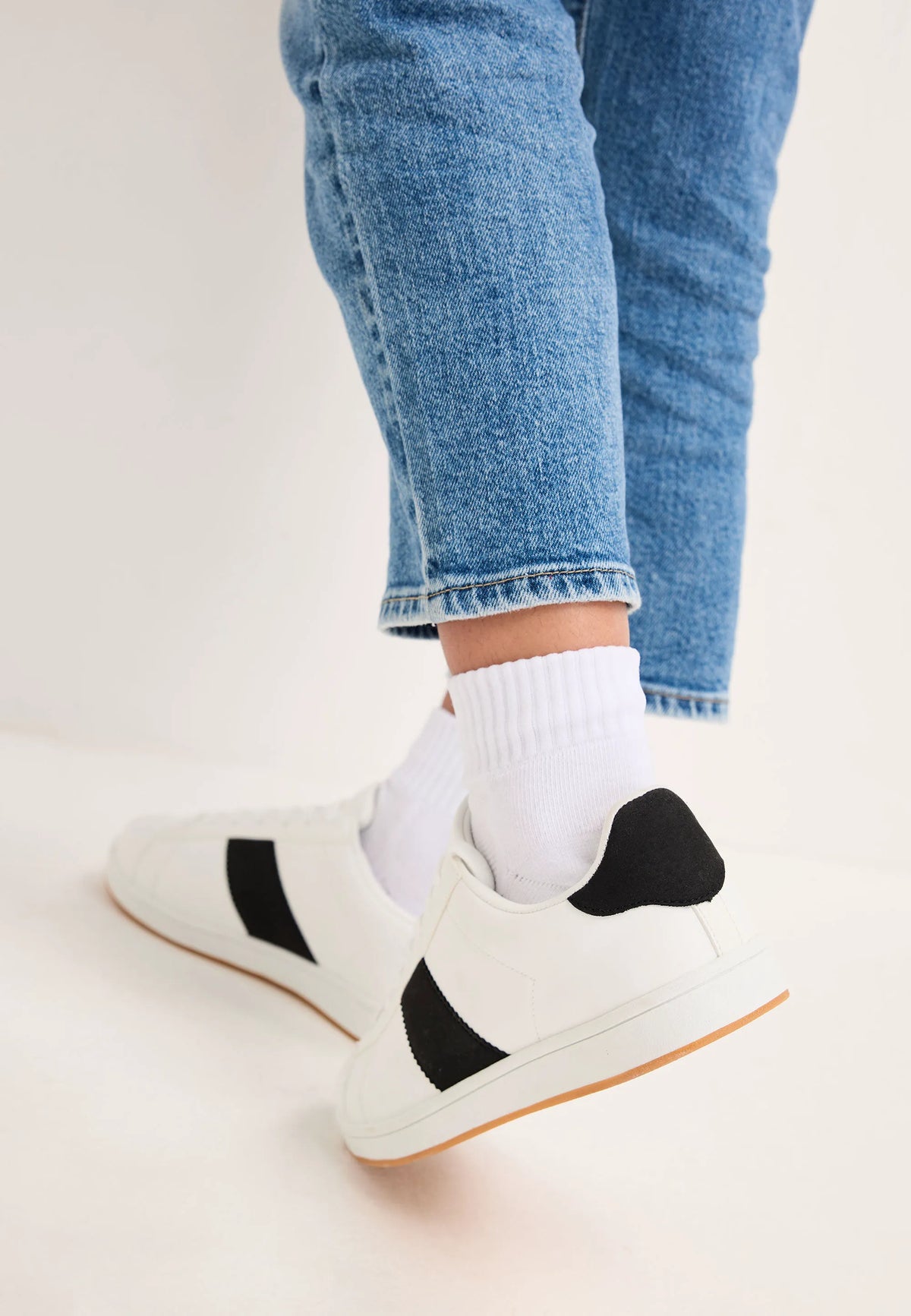 Womens White Side Stripe Trainers