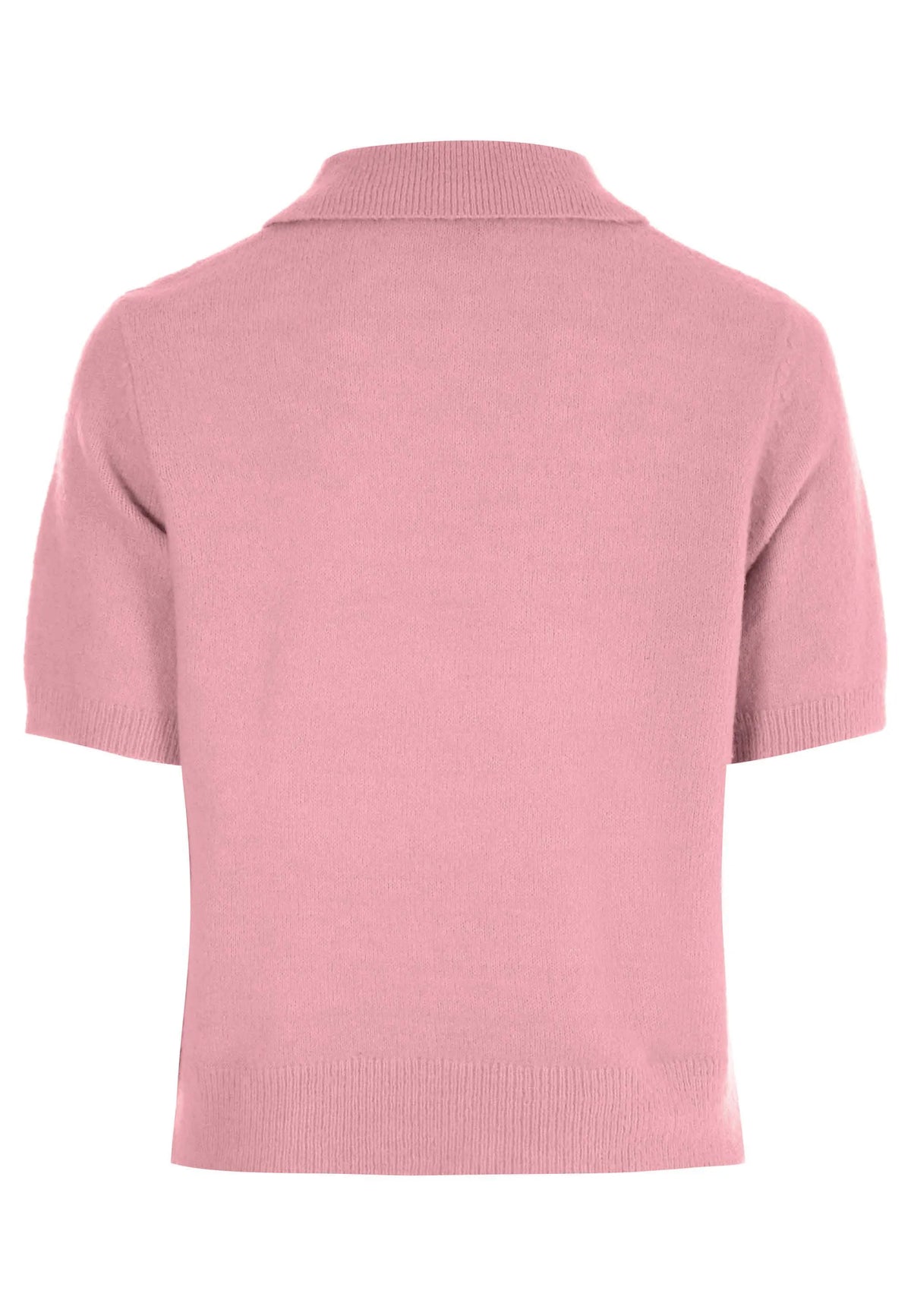 Womens Pink Diamante Button Collar Jumper
