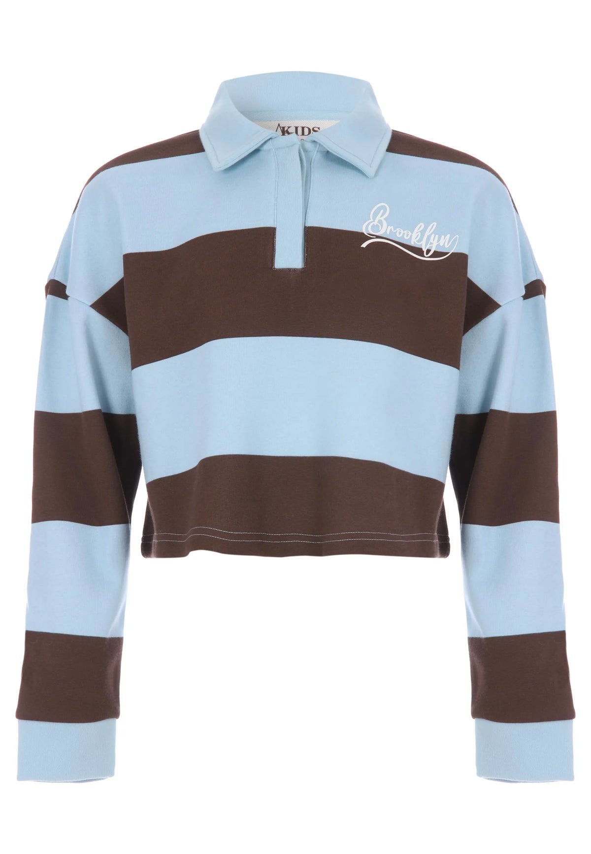 Older Girls Blue Stripe Rugby Sweatshirt Top