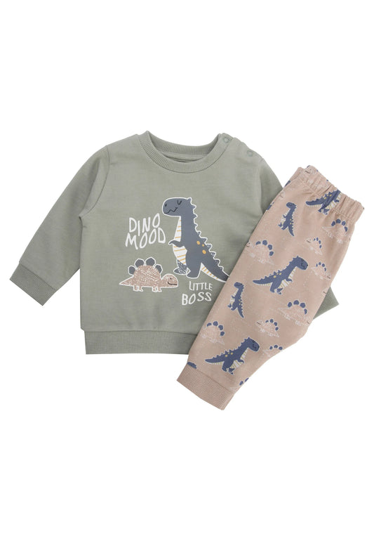 Baby Boys Green Dinosaur Sweatshirt & Joggers Set