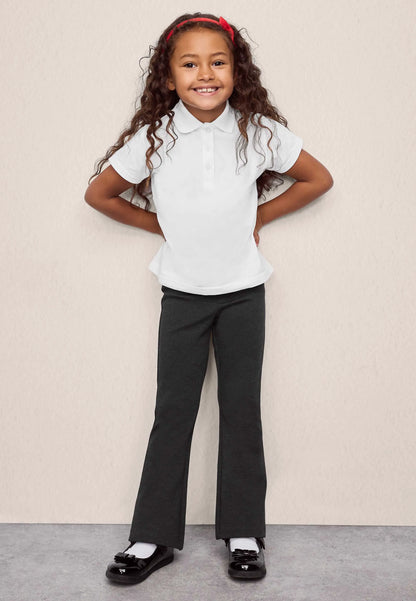 Girls Charcoal Grey Ponte School Bootcut Trousers