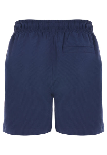 Mens Navy Seersucker Swim Shorts