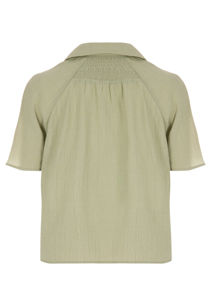 Womens Sage Textured Short Sleeve Shirt