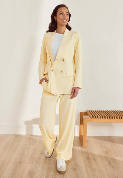 Womens Lemon Drawstring Linen Blend Trousers