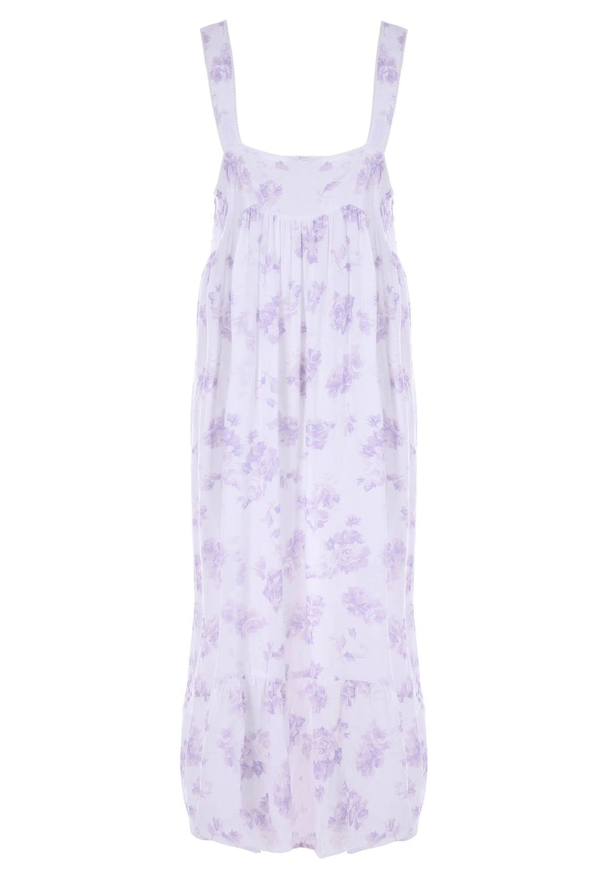 Womens Lilac Floral Pleated Chemise Nightdress
