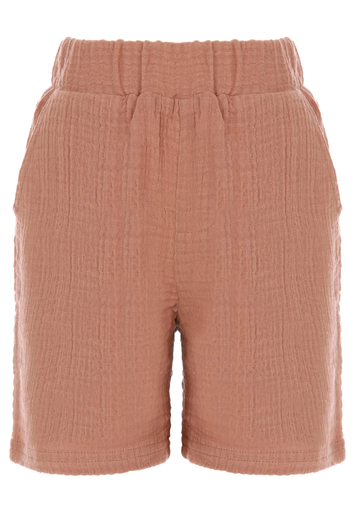 Younger Boys Rust Stripe Cheesecloth Shirt & Shorts Set