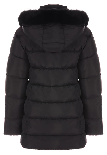 Older Girls Black Padded Longline Coat