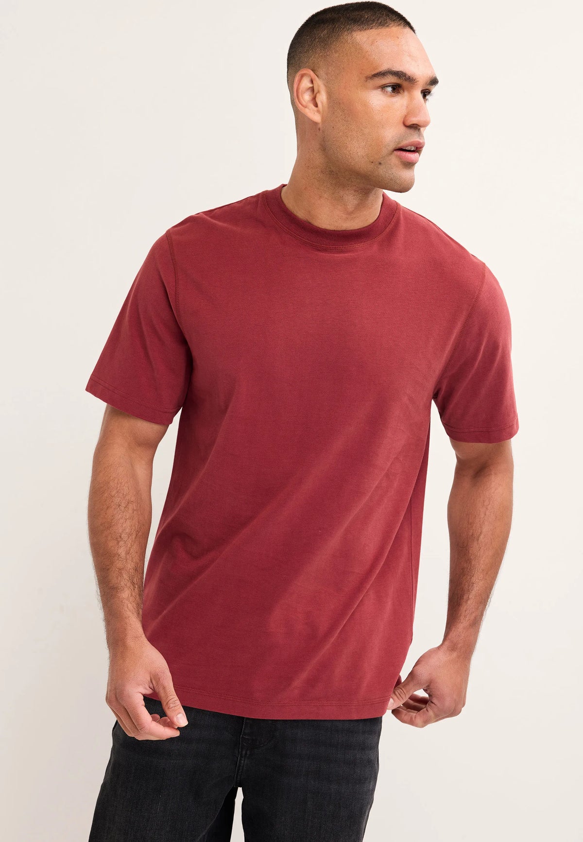 Mens Rust Peached Cotton Rich T-Shirt