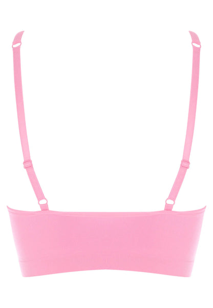 Womens Pink Thin Strap Seam Free Bra Top