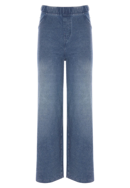 Older Girls Blue Star Wide Leg Jeans