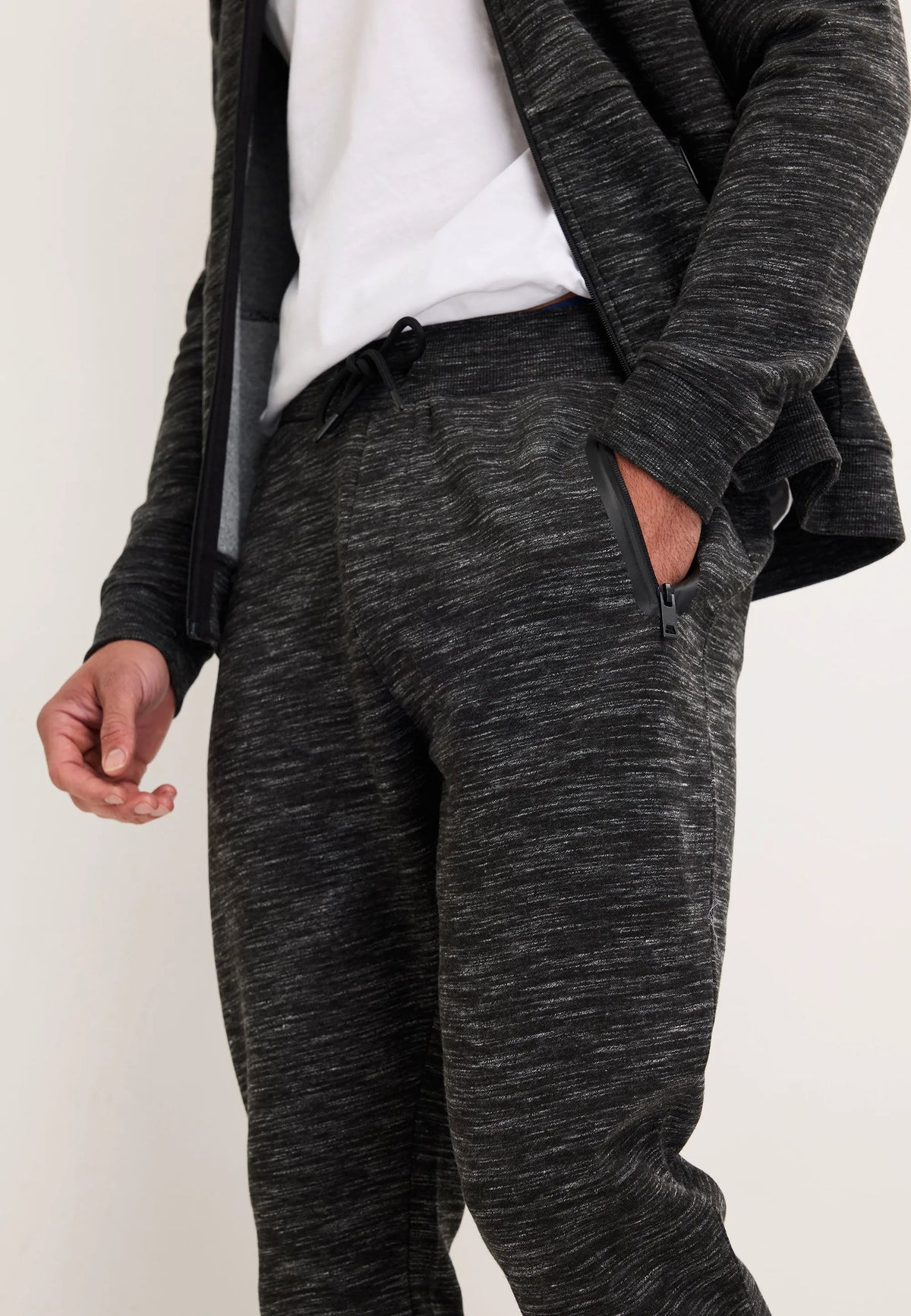 Mens Charcoal Textured Joggers
