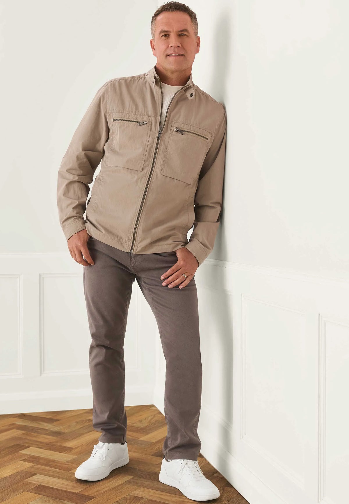Mens Light Brown Slim Trousers