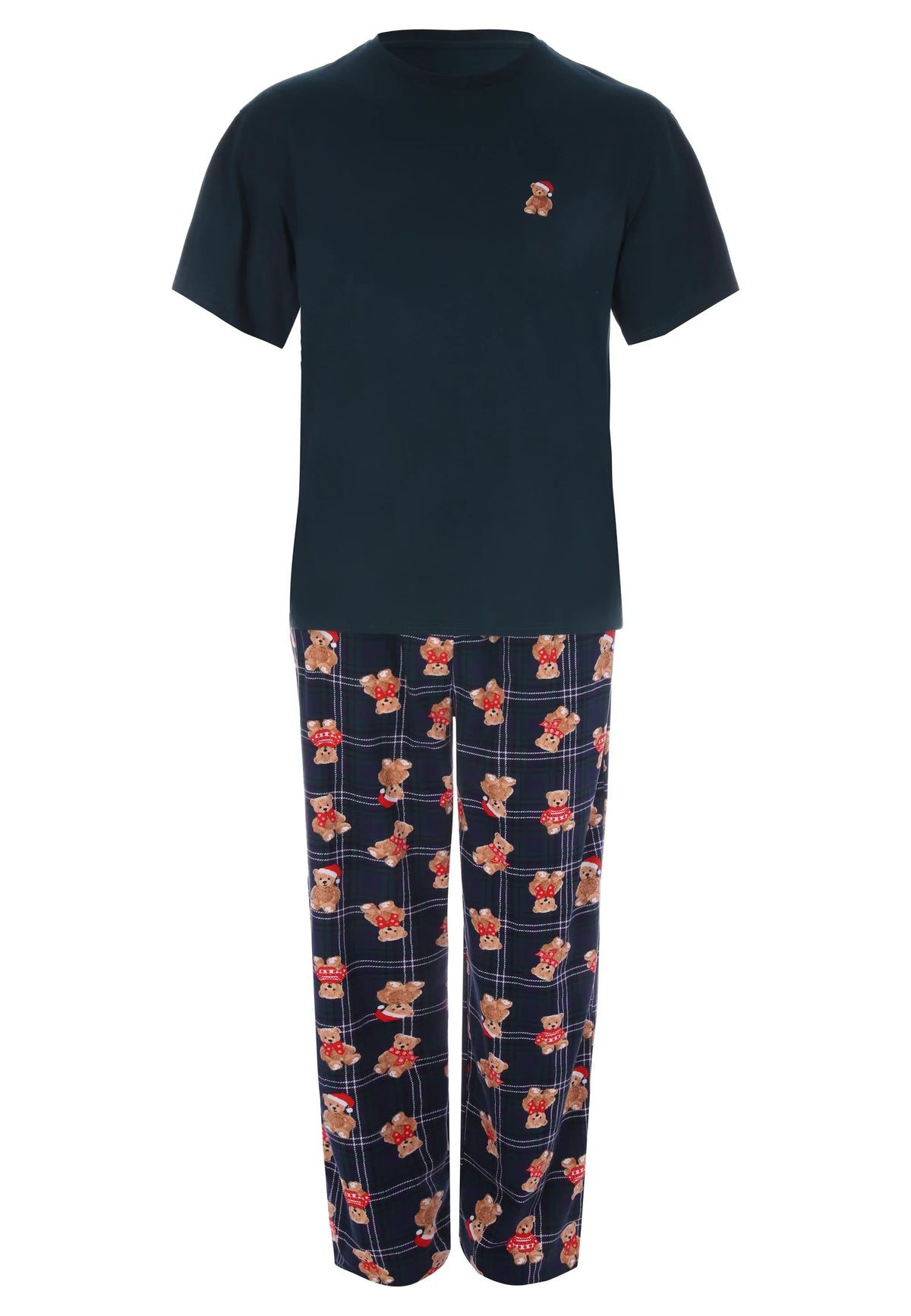 Mens Green Teddy Bear Family Pyjama Set