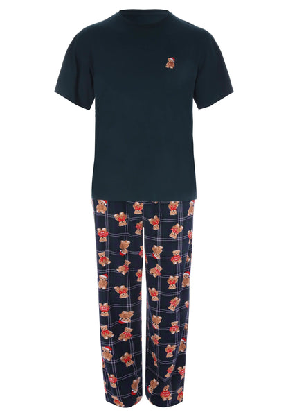 Mens Green Teddy Bear Family Pyjama Set