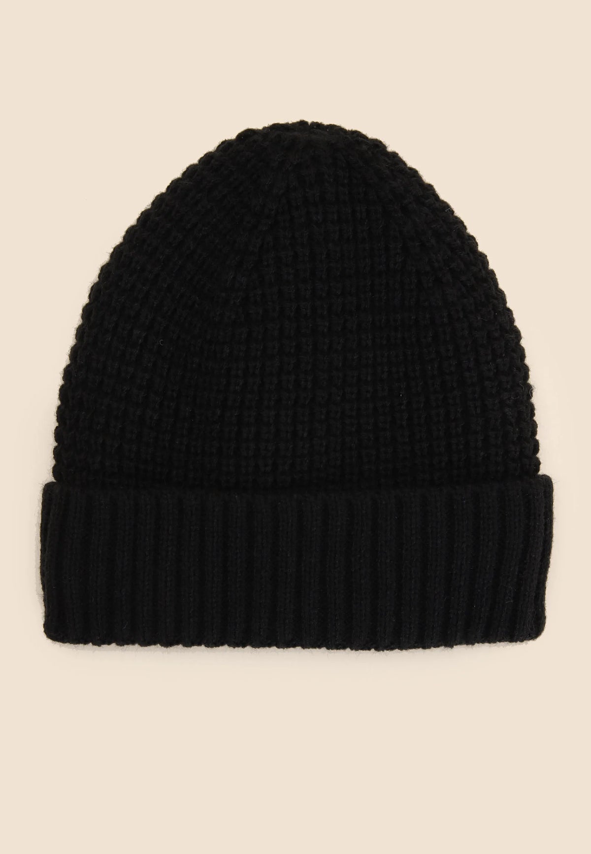 Older Boys Black Textured Thinsulate Beanie Hat