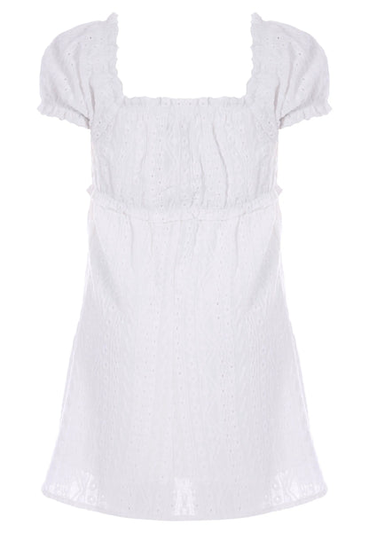 Older Girls White Crochet Dress