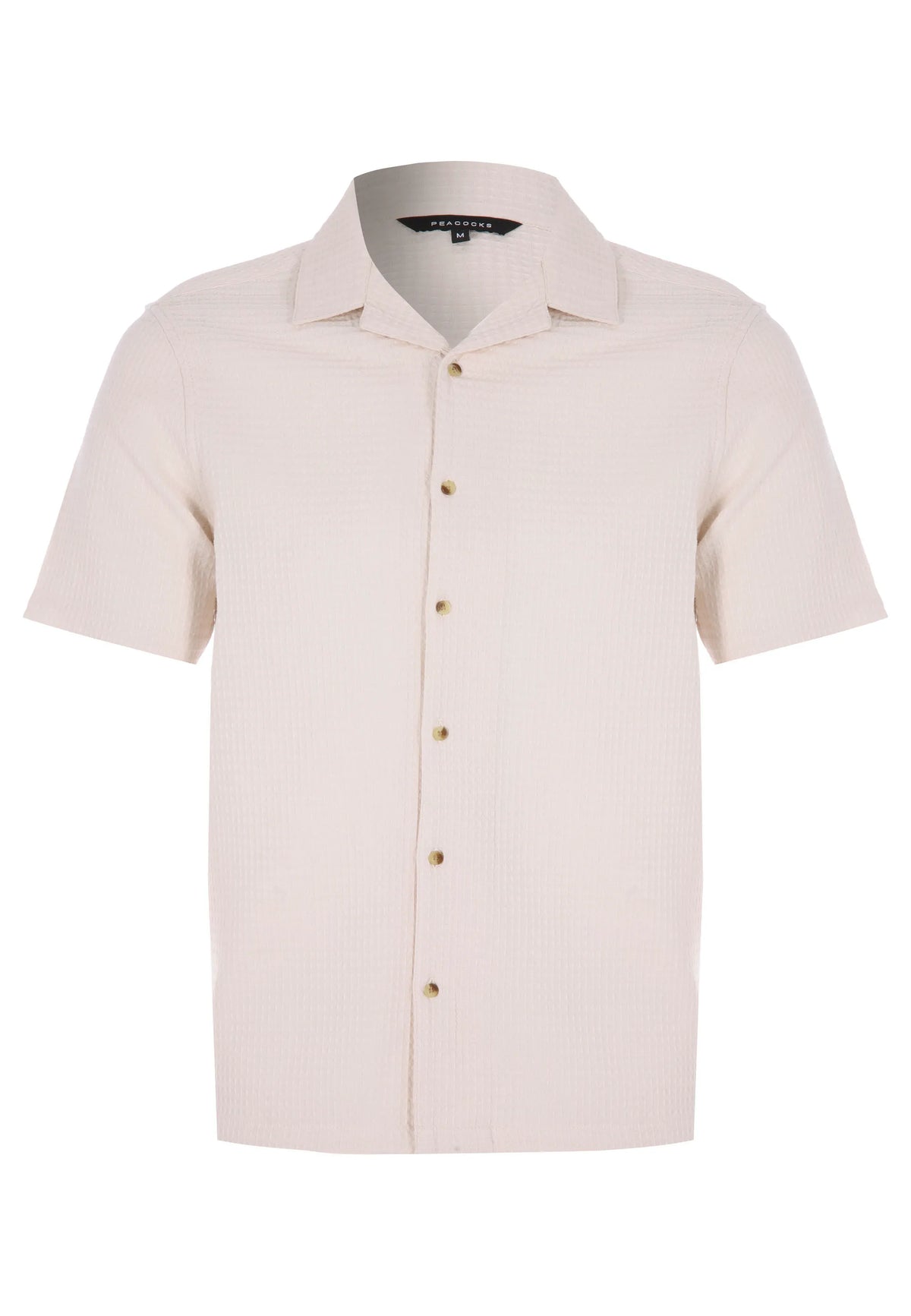 Mens Stone Textured Cotton Shirt