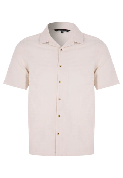 Mens Stone Textured Cotton Shirt