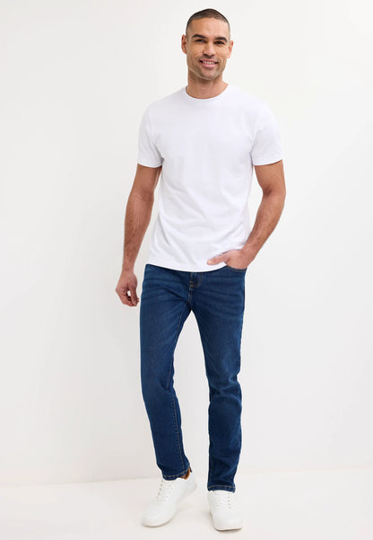 Mens Indigo Wash Straight Leg Jeans