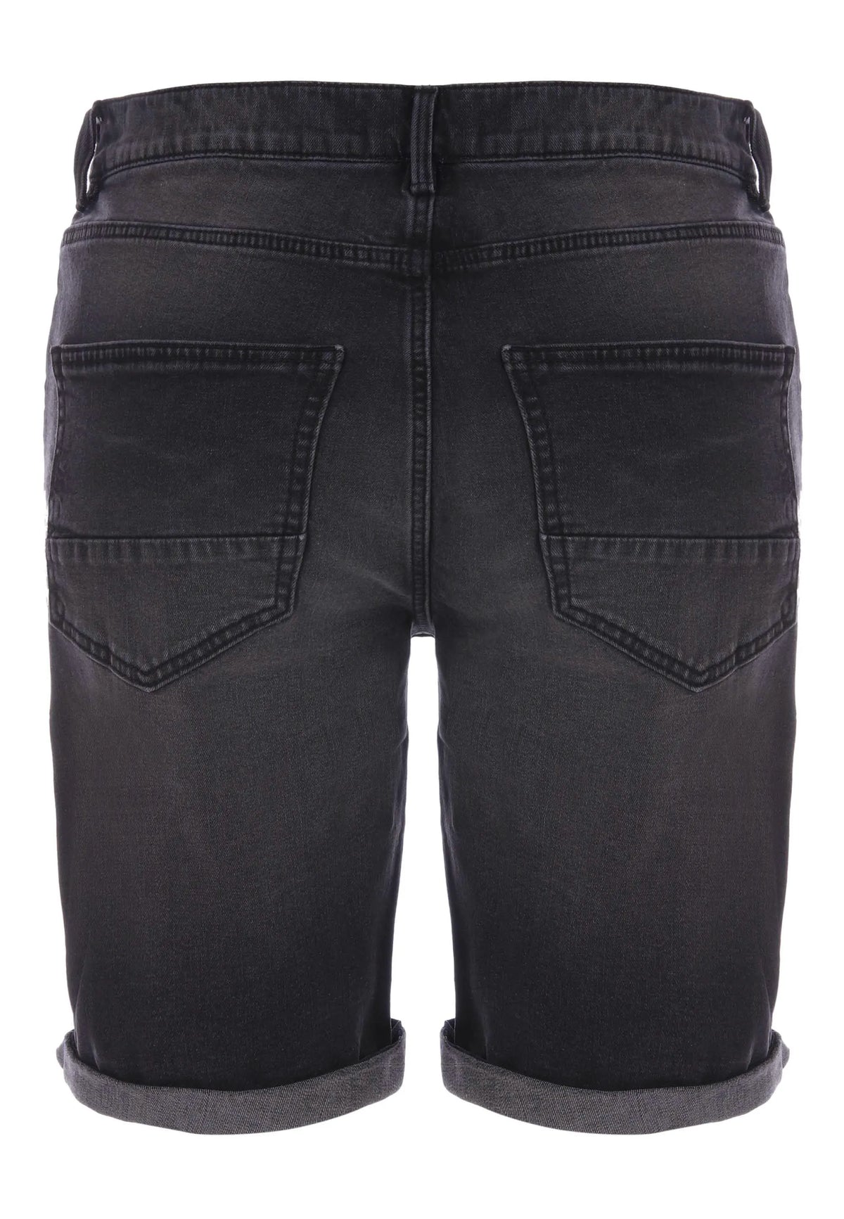Mens Black Five Pocket Denim Shorts