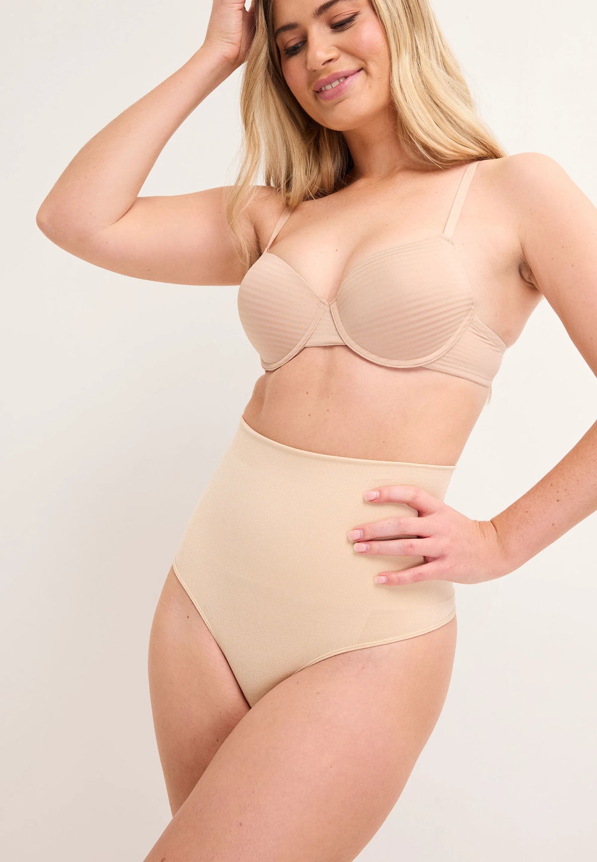 Womens Nude High Waist Support Thong
