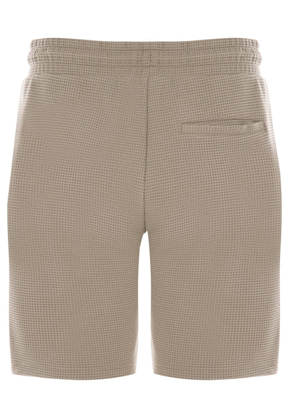 Mens Brown Compact Texture Drawstring Shorts