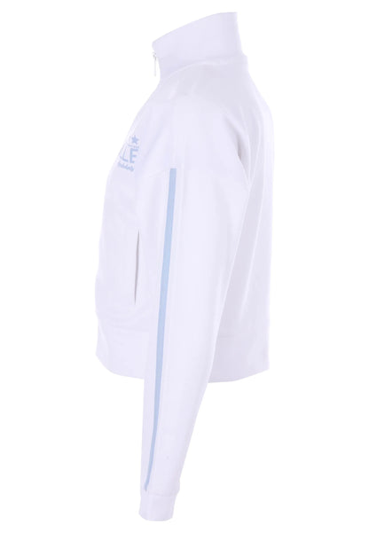 Older Girls White Side Stripe Zip Through Sweatshirt
