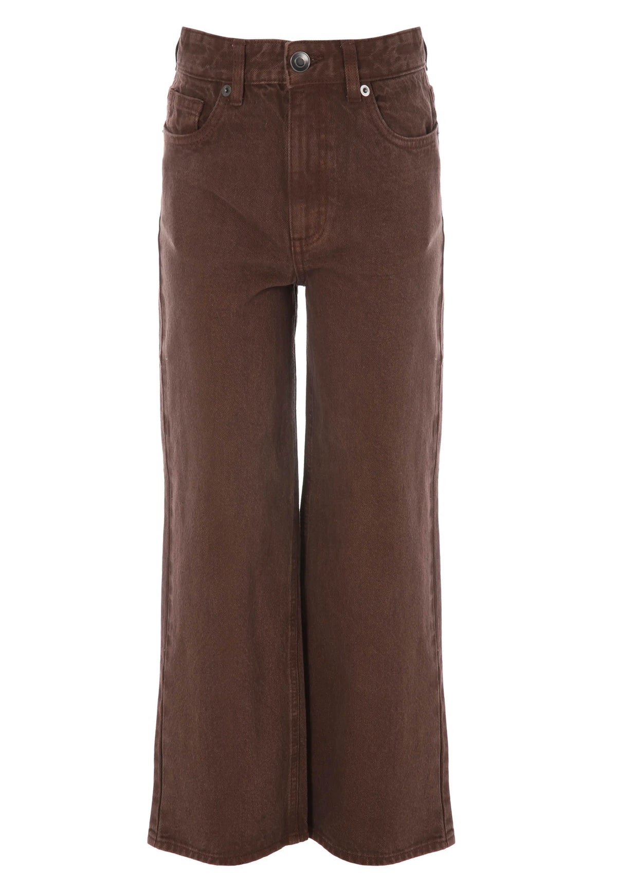 Older Girls Brown Wide Leg Jeans