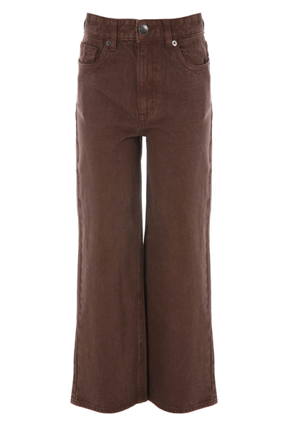 Older Girls Brown Wide Leg Jeans