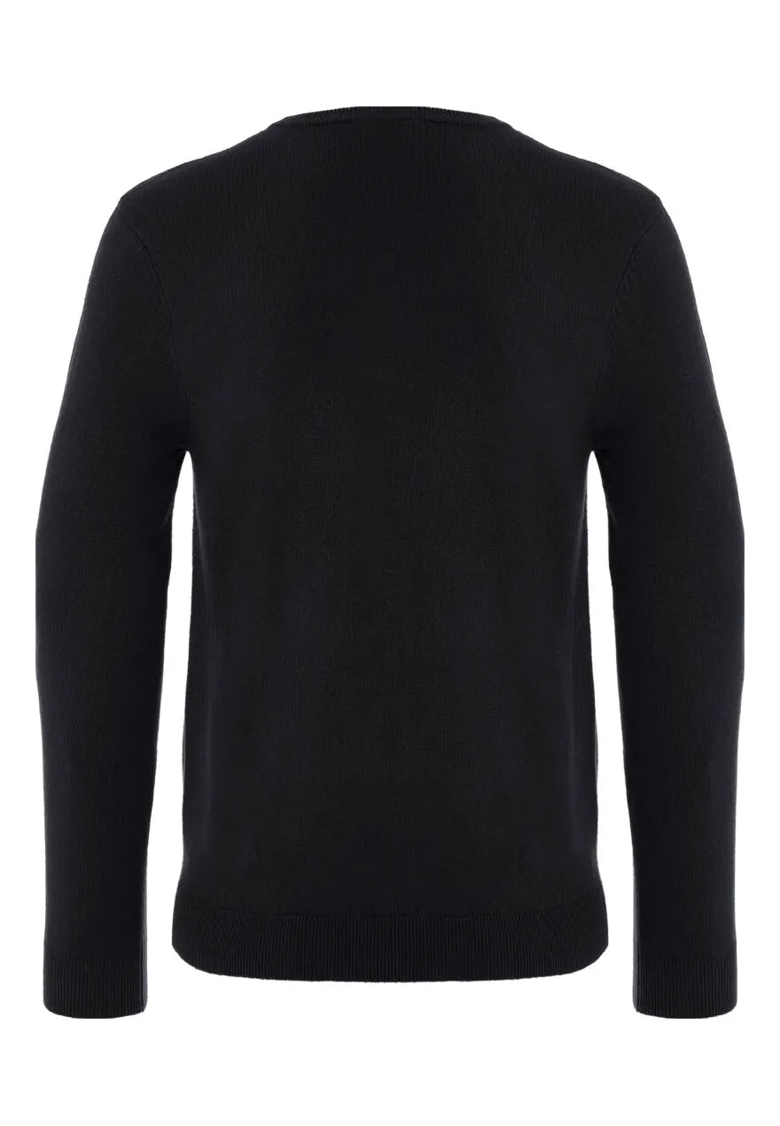 Mens Black V-Neck Jumper