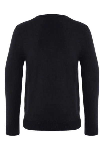 Mens Black V-Neck Jumper