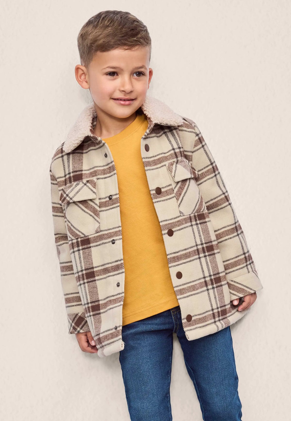 Younger Boys 3pk Brown Cotton T-Shirts