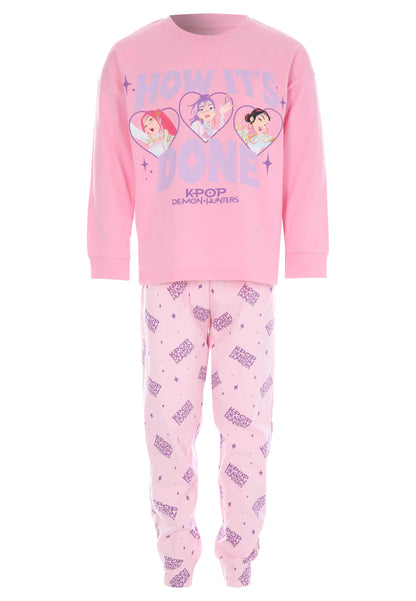 Girls Pink Huntrix K-Pop Demon Hunters Pyjamas