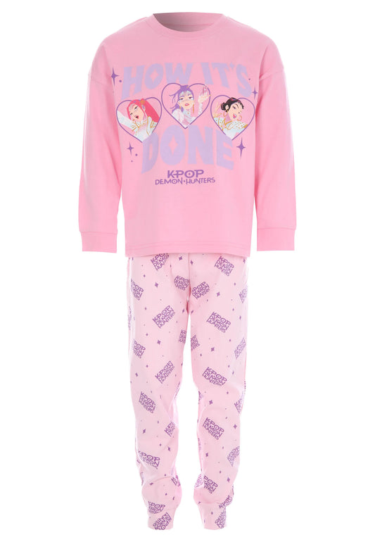 Girls Pink Huntrix K-Pop Demon Hunters Pyjamas