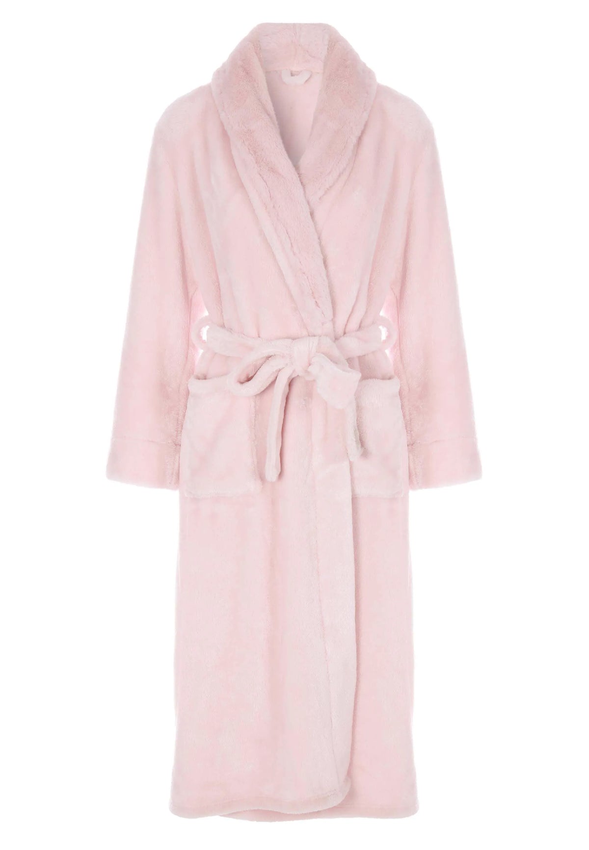 Womens Pink Luxury Fleece Dressing Gown