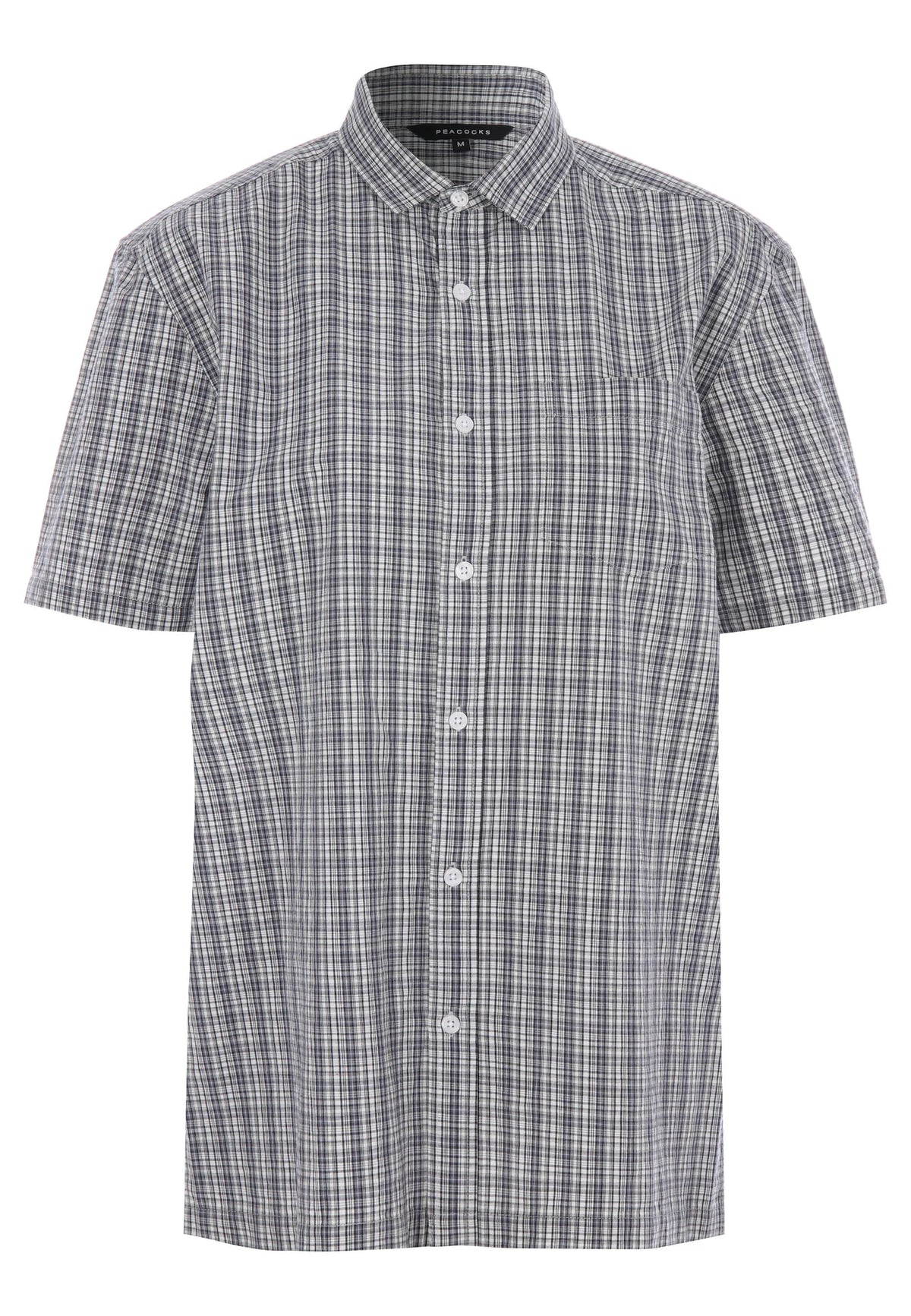 Mens Grey Check Poplin Cotton Shirt